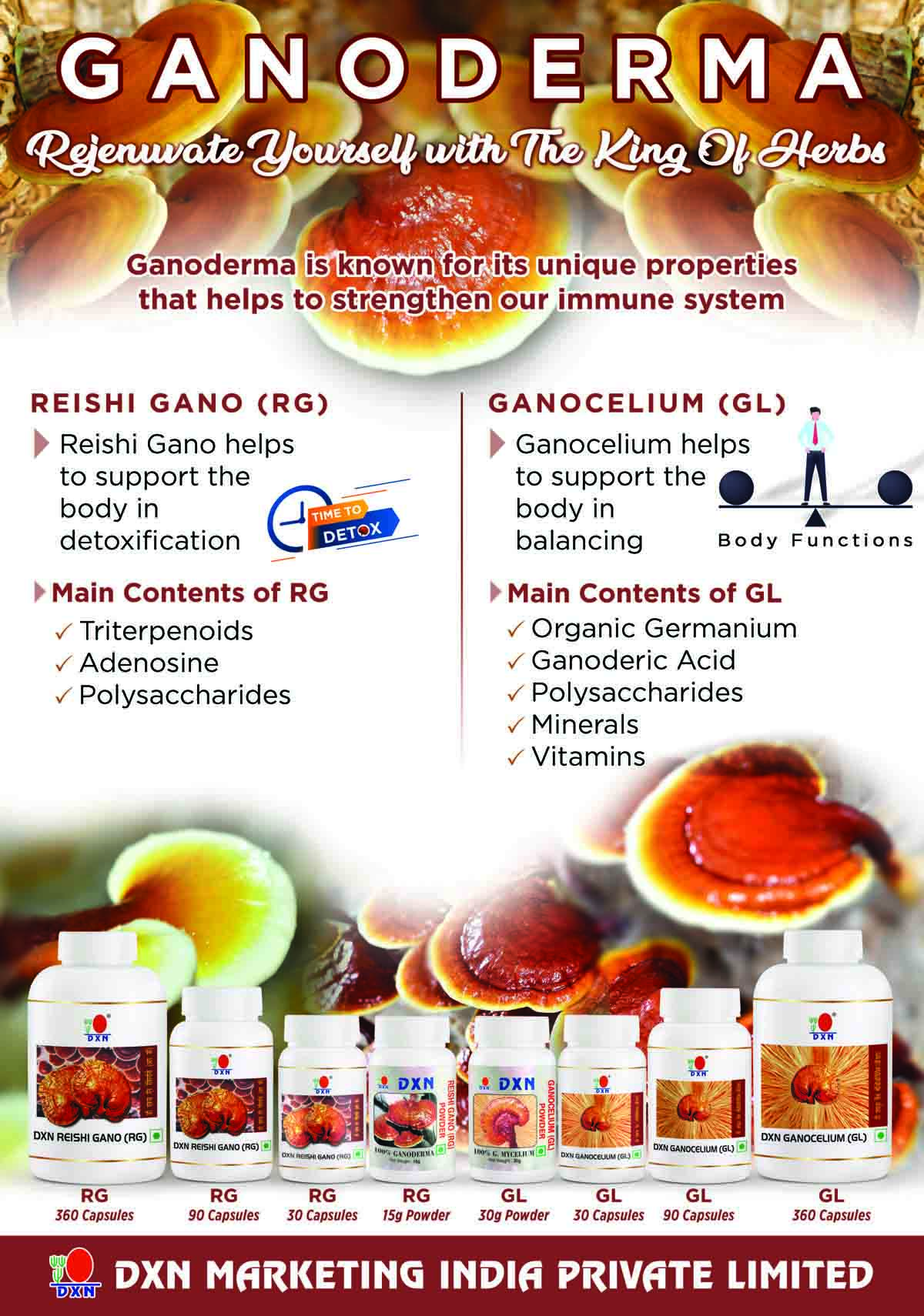 DXN Reishi Gano (RG) and Ganocelium (gl) - 90 Capsule - Image 3