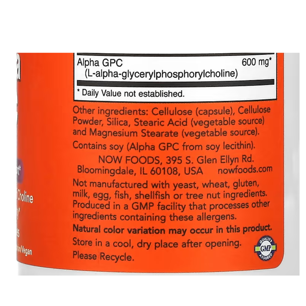 Now Alpha GPC 300mg 60 veg capsules - Image 3
